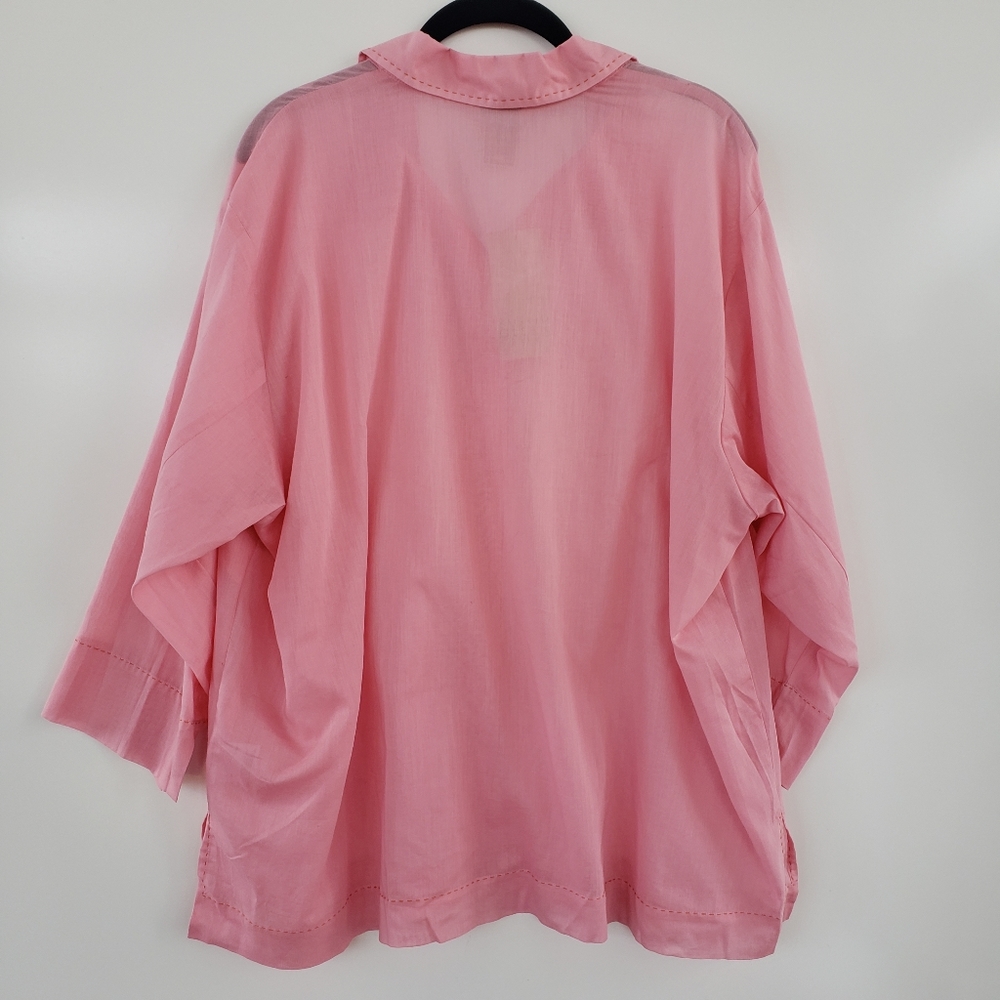 SIGRID OLSEN SPORT Ultra Sheer Blouse Salmon Colored Size 1X - Picture 10 of 10